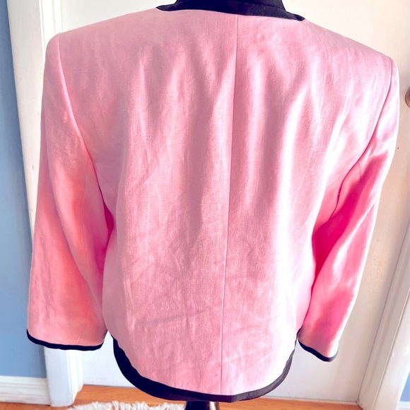 Stunning Pink & Black Ralph Lauren Jacket, Size 10, 100% Linen-Lined, Excel Cond - Picture 2 of 14